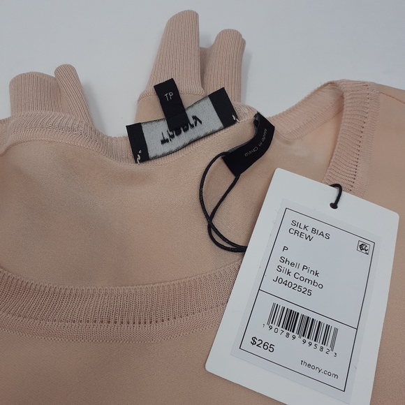 THEORY Crewneck Bias Silk Top - Picture 8 of 11